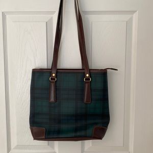 Plaid shoulder purse